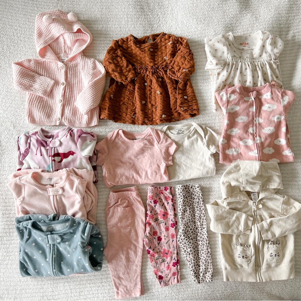 Mixed brands baby girl 6 month bundle
